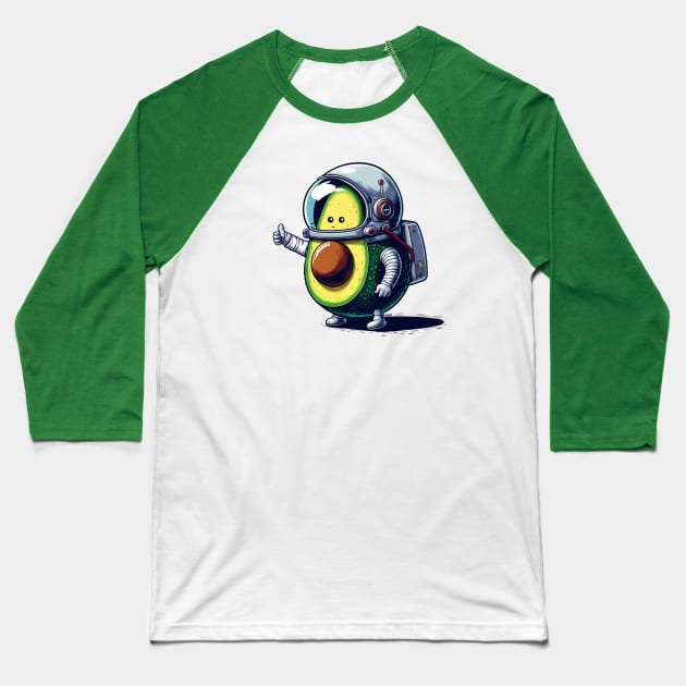 Avocado Test Pilot Baseball T-Shirt by Hasgaha